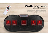 Everfit Vibration Machine Platform Vibrator Resistance Rope Home Fitness Black FIT-H-VP-ROUND-BK