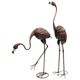 Set 2 Assorted Colour Rust Flamingos Statue 40x116cm V637-71639FLA