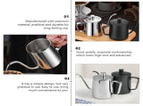 1Pc Plated Silver Stainless Steel Coffee Pot Useful Kettle for Home Supply V1369-AZ3-W-16919