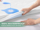 Queen Size 100% Waterproof Mattress Protector, Mattress Pad Cover Fitted 8"-21" Deep Pocket, 3D Air V1258-DP02-C-1263