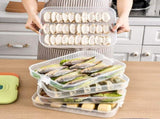Refrigerator Food Shelf Dumpling Storage Box 3 Layered Stackable Food Storage Box Tray Container V1294-YM0523-10342933