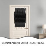 Over The Door Shoe Organizer Black Polyester Fabric for Narrow Doors and Closet Storage V1366-AZ2-W-19609
