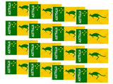 12x Australian Green and Gold/Yellow Flag w/ Kangaroo 90x150cm Australia Day V563-13302_12X