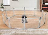 Pawz Pet Playpen Transparent Acrylic Clear Folding Dog Fence Kennel 10 Panel PT1229-10PC