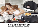 Pronti 3-in-1 Breakfast Set Kettle, 4-Slice Toaster and Pronti HomeMaid Coffee Machine Applianc KT-TS-C511-BK