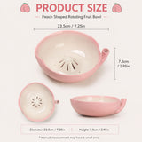 Berry Bowls With Holes Ceramic,berry Washing Bowl Auto-Spin Swirl Drainage Berries, Grapes, Vanilla, V1107-122-07702-RED