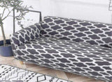 2 Seater Printed Stretch Sofa Cover Furniture Protector - Grey 145-185cm V1263-JX-3561