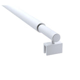 100cm Reeded Glass Shower Screen with White U-Brackets and Round Pole V63-917961