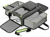 Gray Green Foldable Portable Pet Carrier Bag - Large Capacity Travel Backpack for Cats and Small V888-ELOSUNG13141