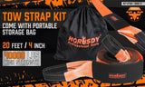 Heavy Duty 9.1M Recovery Tow Straps Snatch Kit - 32,000 LBS Break Strength with D-Ring Shackles for V465-97131-AU-5
