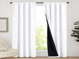 2 Pack White Blackout Curtains for Bedroom, Thermal Insulated Rod Pocket Drapes for Light Blocking V1189-LC-AMZ-00229