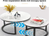 Nesting Coffee Table Faux Marble Small Round Coffee Tables - White V957-SDLISN2188S-2