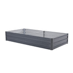 Raised Garden Bed Galvanised Steel Planter 180 x 90 x 30cm GREY V274-GN-BED18-93R-GY1