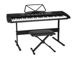 Alpha 61 Keys Electronic Piano Keyboard Digital Electric w/ Stand Stool Black EK-JK-60-BK-H-B01