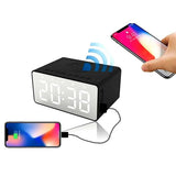 Wireless Charging Bluetooth Speaker with LED Digital Alarm Clock and FM Radio V1263-JX-7050