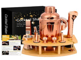 12-Piece Stainless Steel Cocktail Set with Bamboo Stand, Gold, Perfect Gift for Home Bar V1188-MS-325-1514