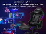 Overdrive Gaming Chair, with Bluetooth Speakers, RGB LED Lights, Reclining Game Armchair, Black V219-OFFGCROV5BKA