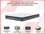King Euro Top Pocket Spring Mattress Motion Isolation Comfort with CertiPUR-US Certified Foam V63-930301
