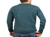 100% Shetland Ragg Wool V Neck Knit Jumper Pullover Mens Sweater Knitted - Sherwood - XXL V563-SW-VN-SHWD-XXL