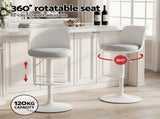 Artiss 4x Bar Stools Kitchen Swivel Gas Lift Counter Dining Chair Curved White BA-BB-8097C-WHX4