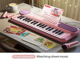 Portable Kids' Electronic Piano with Sheet Music and Microphone - Professional 37-Key Tactile V888-ELOSUNG42604