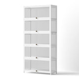 Artiss 5-Tier Display Cabinet Storage Bookshelf Clear Shelf White FUR-T-DSHELF-03-WH