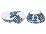 4PCS 6in Salad Bowl Dinner Serving Bowl Sets Kitchen Imitation Porcelain DinnerwareDark Blue Dots V1294-YM0721-3118210043116