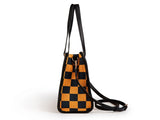 Yellow and black checkered tote bag Go shopping/to work/on a trip, wear it in different styles V1102-HEBB-002