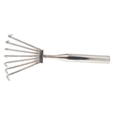 Stainless Steel Hand Rake Soil Tiller Small Beach Rake with Comfortable Handle 7 Sturdy Tines for V1294-YM0901-3111250158311