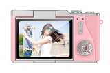 HD 1080P Flip Screen Retro Digital Camera 2.4-inch Display with 64GB TF Card - Pink V1263-JX-6746-2