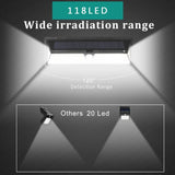 Solar Wall Light 118 LED PIR Motion Sensor IP65 Waterproof Outdoor Garden Light 1000 Lumens V1237-ZY-528-172
