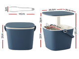 Gardeon 2-in-1 Outdoor Bar Table Portable Ice Bucket Cooler 15L Tong Blue ODF-COOLER-Q-BU