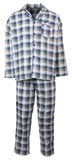 Mens Flannelette Pyjama Set Sleepwear Soft 100% Cotton PJs Two Piece - Light Blue Check - L V563-JSPJ4-42-L