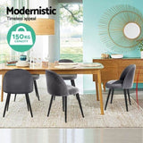 Artiss Dining Chairs Set of 4 Velvet Solid Curved Dark Grey MO-DIN-02-VEL-BKX4