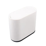 Plastic Trash Can with Press Type Lid Big White Garbage Container Bin for Bathroom Bedroom Kitchen V1294-YM0706-3117230159611