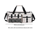 Sports Gym Duffel Bag 48x28x30cm with Shoe Compartment Wet Dry Separation - White V1308-DSZKI-2416-1
