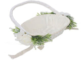 Flower Girl Basket Romantic Elegant Lightweight Hand Woven Wedding Flower Basket for Bride 5799 V1294-YM0901-3115240063712