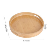 Round Bamboo Food Serving Tray Tea Cup Holder for Steak Bread Cake Pizza Tableware V1294-YM0901-3117200066911