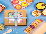 40 Pack Brown Bakery Boxes with Window and Dividers, 6 x Inch Mini Pastry 4 Compartments, Kraft V1259-DP01-A-924