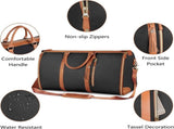 Black 56-75L Large Capacity Foldable Garment Duffel Bag with Shoe Pouch - PU Leather Convertible V888-ELOSUNG42320