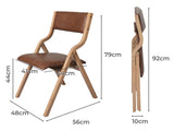 Levede 2x Dining Chairs Foldable PU Brown CH1099-2-TAN