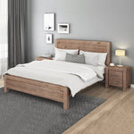 4 Pieces Bedroom Suite in Solid Wood Veneered Acacia Construction Timber Slat King Size Oak Colour V43-BDS-NOW-4PC-TBY-KOK