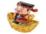 12 Inch Solar Powered Statue God of Wealth Nodding Ornament Prosperity and Fortune Meaning Car V1294-YM0901-3115230138511