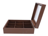 Wooden Tea Storage Organizer with Clear Acrylic Top Window 9 Compartments Eco Friendly Tea Bag V1294-YM0901-3117240213612