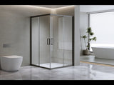 Adjustable 900x1200mm Double Sliding Door Glass Shower Screen in Black V63-843951