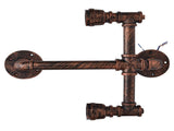 Iron Wall Lamp Double Head Water Pipe Lamp Steampunk Wall Lamp with E27 Socket for Industrial V1294-YM0901-3119210193711