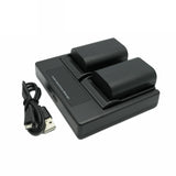 HRIDZ LP-E6 2 Batteries and 1 Dual Charger for Canon LP-E6n LP E6 Battery V571-TFDCB2B1C1BLPE6