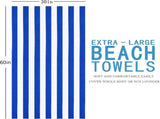 4 Pack Extra-Large Striped Bath Towels, Soft Fluffy Beach and Pool Towels for Swimming, Spa, Travel, V1189-LC-AMZ-00282