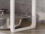 Tabletop Kitchen Storage Rack White Plastic Double Layers Telescopic Kitchen Shelf Organizer for V1294-YM0521-3118220328711