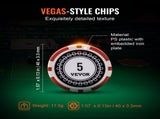 Poker Chip Set, 300-Piece Poker Set, Complete Poker Playing Game Set with Aluminum Carrying Case, V952-PKCMTZPS300GWDWOVV0